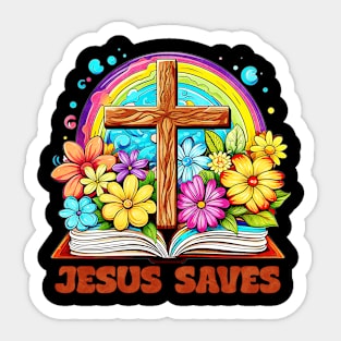 jesus saves Sticker